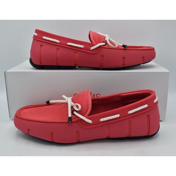 SWIMS Mens Size 11.5 Braided Lace Campari Red Loafers Shoes main image 11